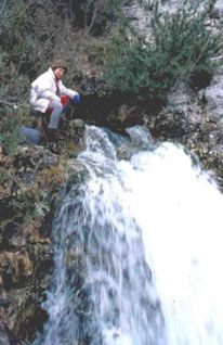 Boca negra echando agua