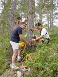 Montaje de la tirolina